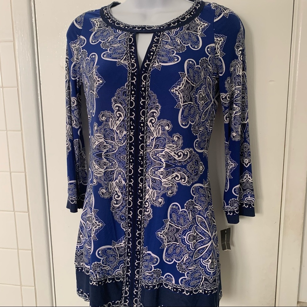 INC International Concepts Moroccan Medall Tunic Top